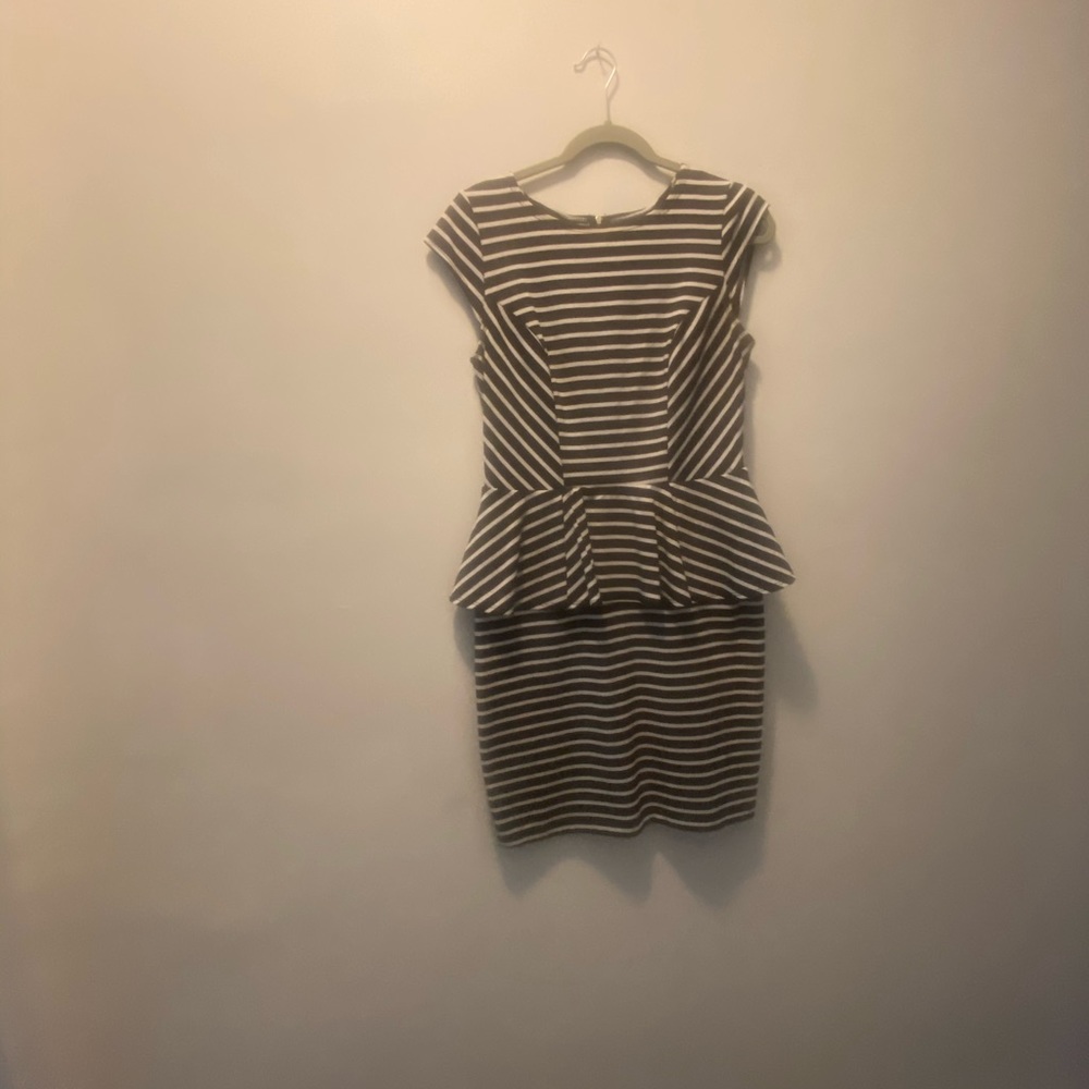 Black and White Peplum Dress